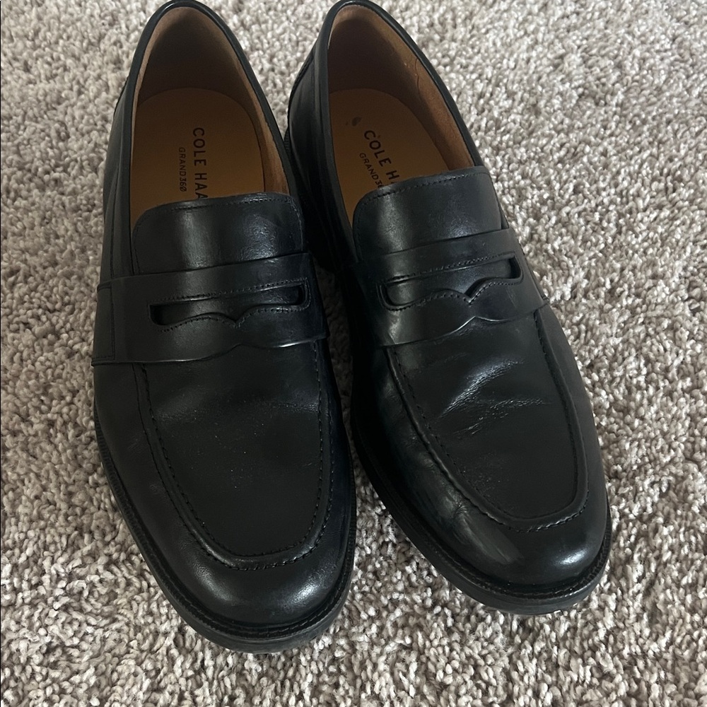 Cole Haan Classic Black Leather Slip-On Loafers